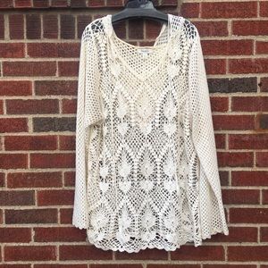 Bohemian Crocheted Hooded Sweater